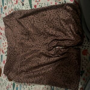 Brown Leopard Print Shorts